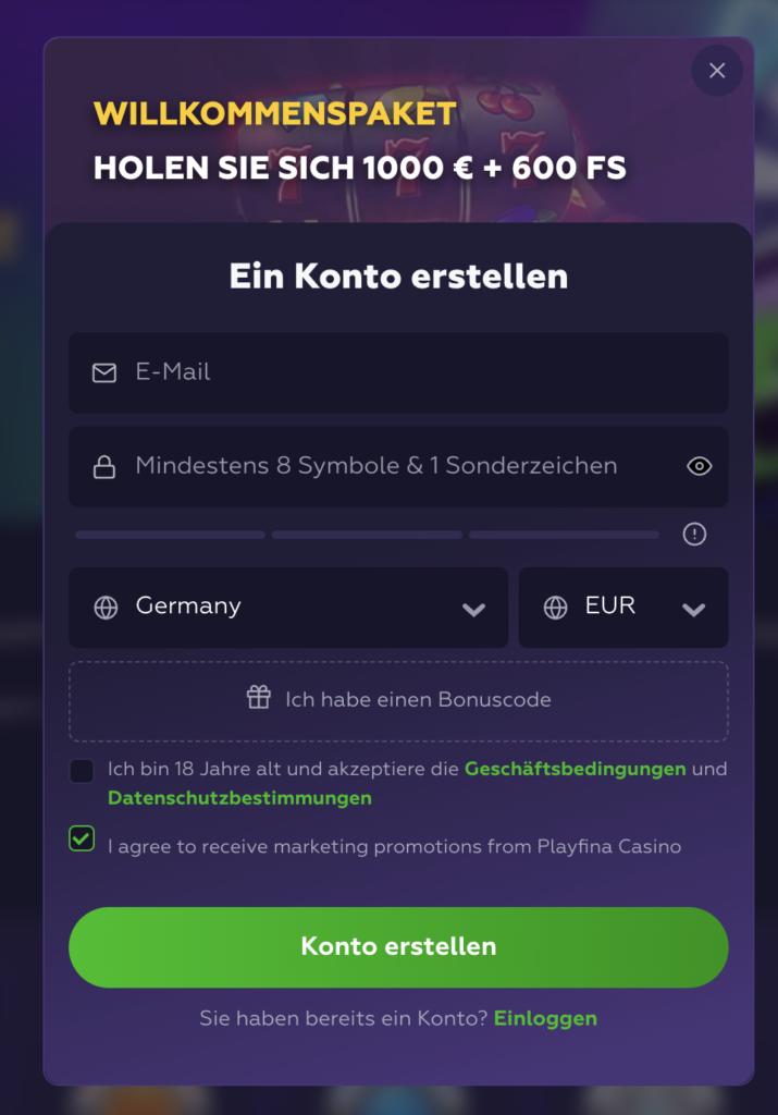 playfina-login-registrierung