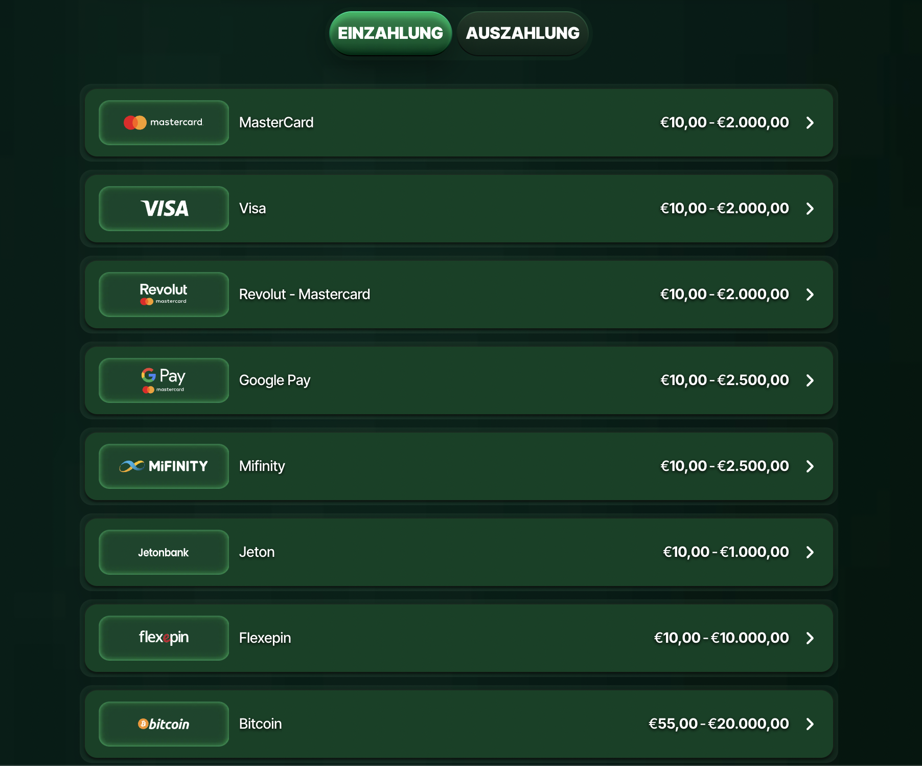 Einzahlungen-myluck-casino-methoden