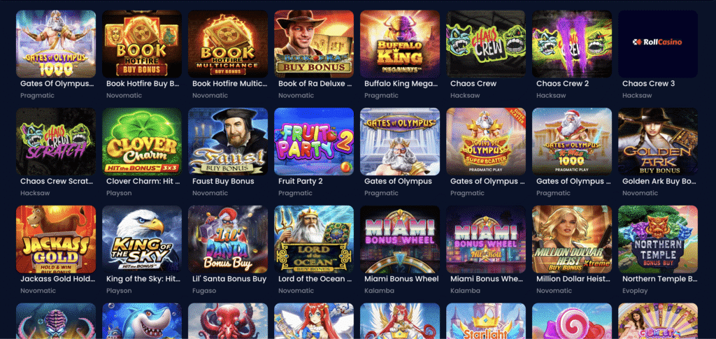 Alle Spiele Book of Ra und Mehr im Roll Online Casino