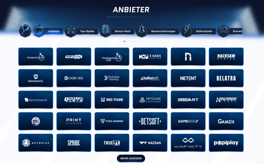 Übersicht der besten Online Casino Spielanbieter bei Scored Casino 2026, darunter Play’n GO, Pragmatic Play, Hacksaw Gaming, Merkur, Novoline und mehr – Erfahrung von Gamble Check und Top Slots für DACH Spieler.