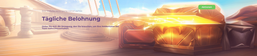 Schatztruhe und tägliche Casino Belohnungen im Tsars Casino, Freispiele, Super-Spins und Cashback für Bestandskunden 2026