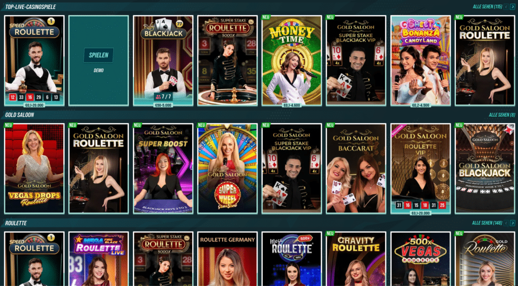 Golisimo Casino Live-Angebot mit Roulette, Blackjack und Game Shows, Moderatoren und Spieler im Live-Casino Bereich 2026